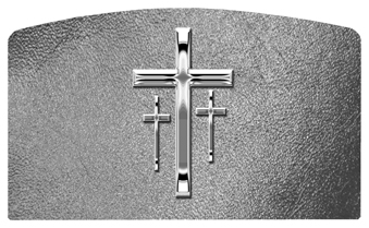 DACRO 517 SL SH SL Silver 3 Crosses Shimmer Silver Background